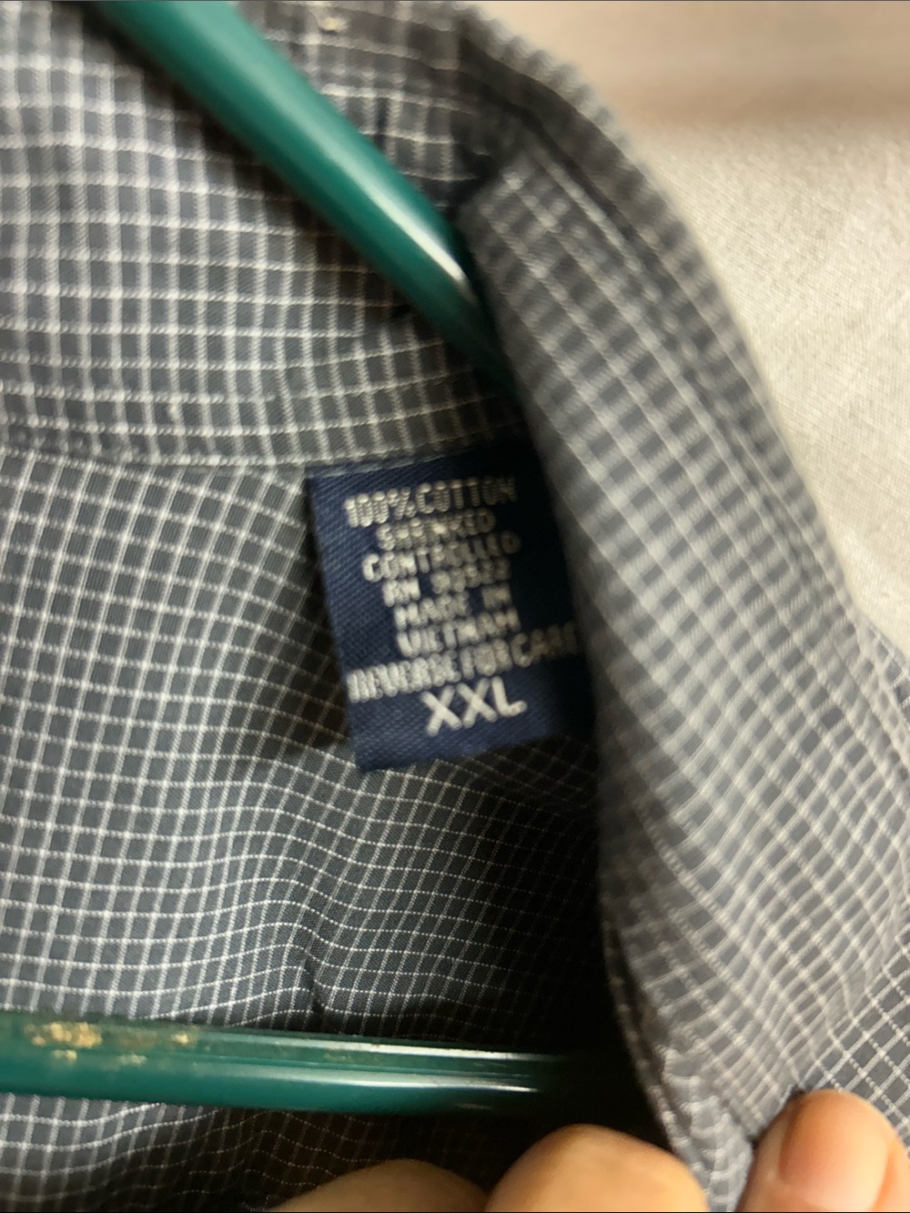 Men's Gray Micro-Check Button-Down Shirt with Razorback pmk009 - Picture 5 of 13